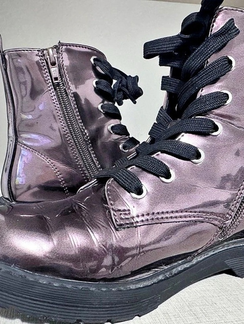 Thereabouts 603-1097 Combat Boots Purple Kids 3